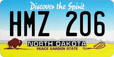 ND license plate HMZ206