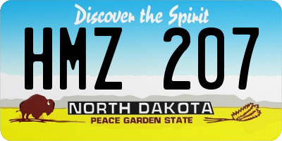 ND license plate HMZ207