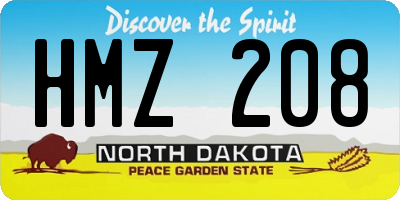 ND license plate HMZ208