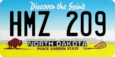 ND license plate HMZ209