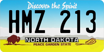 ND license plate HMZ213