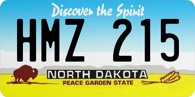 ND license plate HMZ215