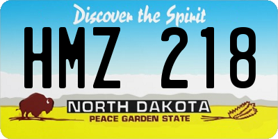 ND license plate HMZ218