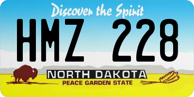 ND license plate HMZ228