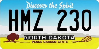 ND license plate HMZ230