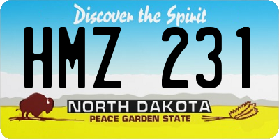 ND license plate HMZ231