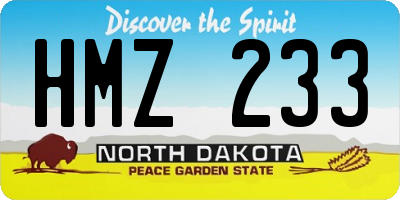 ND license plate HMZ233