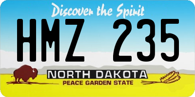ND license plate HMZ235