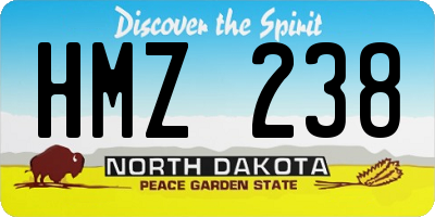 ND license plate HMZ238
