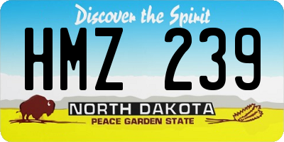 ND license plate HMZ239