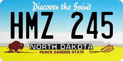ND license plate HMZ245