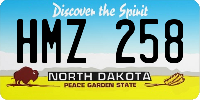 ND license plate HMZ258