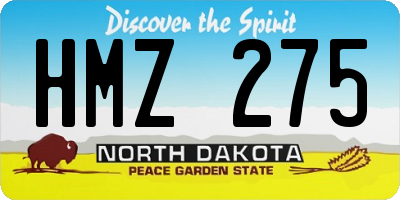 ND license plate HMZ275