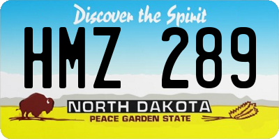 ND license plate HMZ289