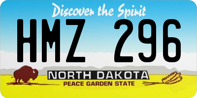ND license plate HMZ296