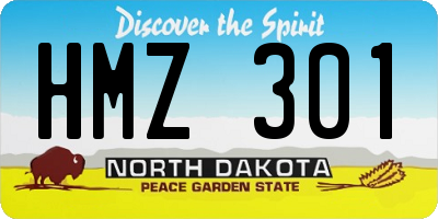 ND license plate HMZ301