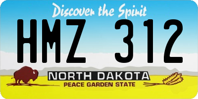 ND license plate HMZ312