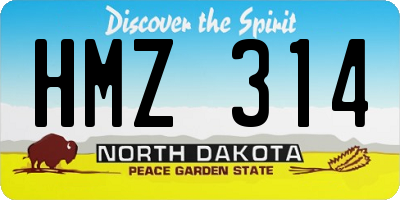 ND license plate HMZ314