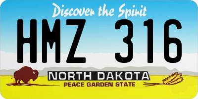ND license plate HMZ316