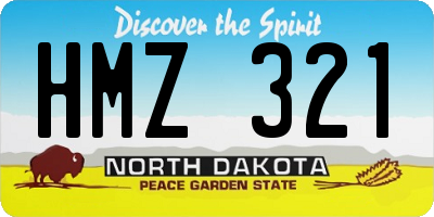 ND license plate HMZ321