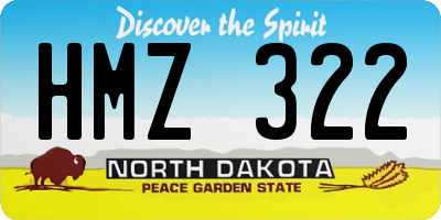 ND license plate HMZ322