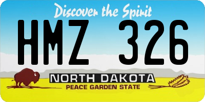 ND license plate HMZ326