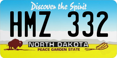 ND license plate HMZ332