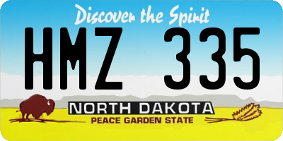 ND license plate HMZ335