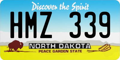 ND license plate HMZ339