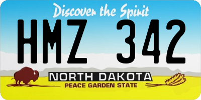 ND license plate HMZ342