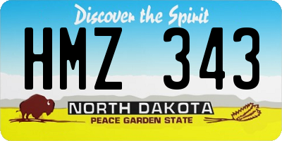 ND license plate HMZ343