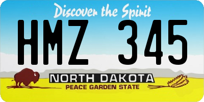 ND license plate HMZ345