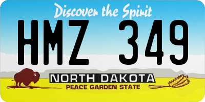 ND license plate HMZ349