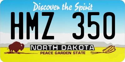 ND license plate HMZ350