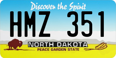 ND license plate HMZ351