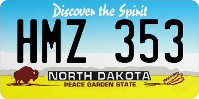 ND license plate HMZ353