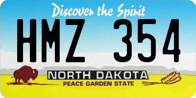 ND license plate HMZ354