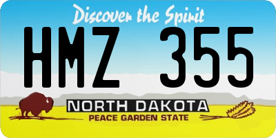 ND license plate HMZ355