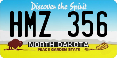 ND license plate HMZ356