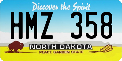 ND license plate HMZ358
