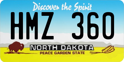 ND license plate HMZ360