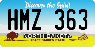 ND license plate HMZ363