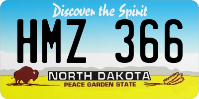 ND license plate HMZ366