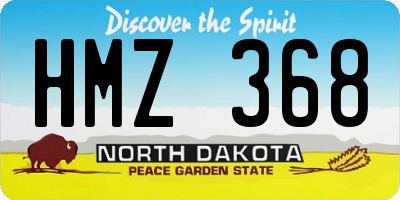 ND license plate HMZ368