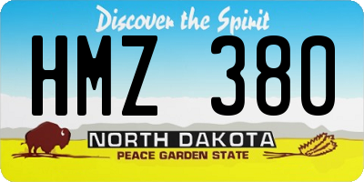 ND license plate HMZ380