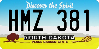 ND license plate HMZ381