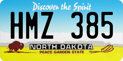 ND license plate HMZ385
