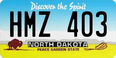 ND license plate HMZ403