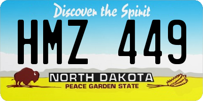 ND license plate HMZ449