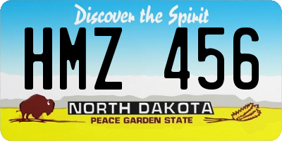 ND license plate HMZ456